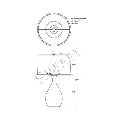 Frangipani Table Lamp - line drawing.