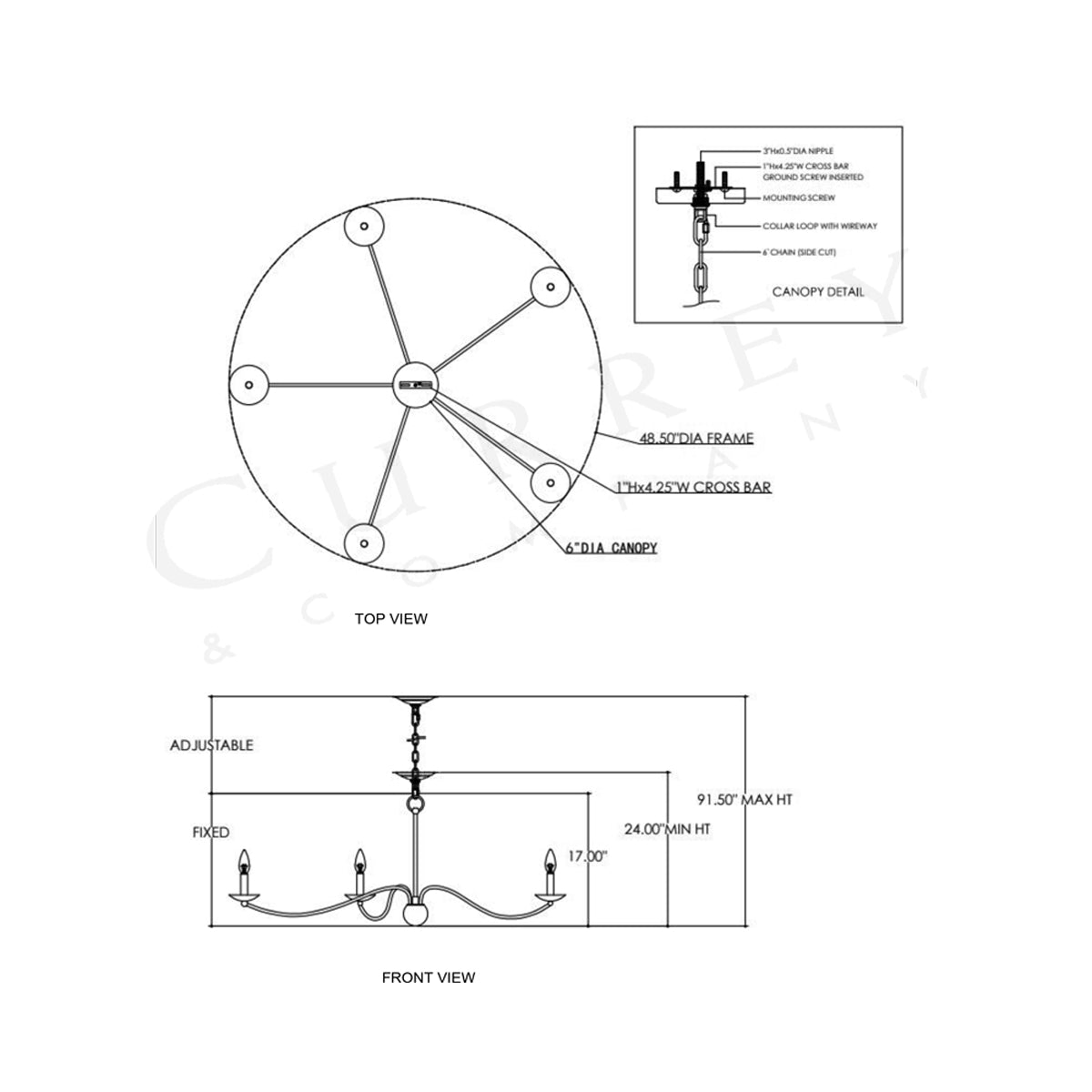 Franz Chandelier - line drawing.