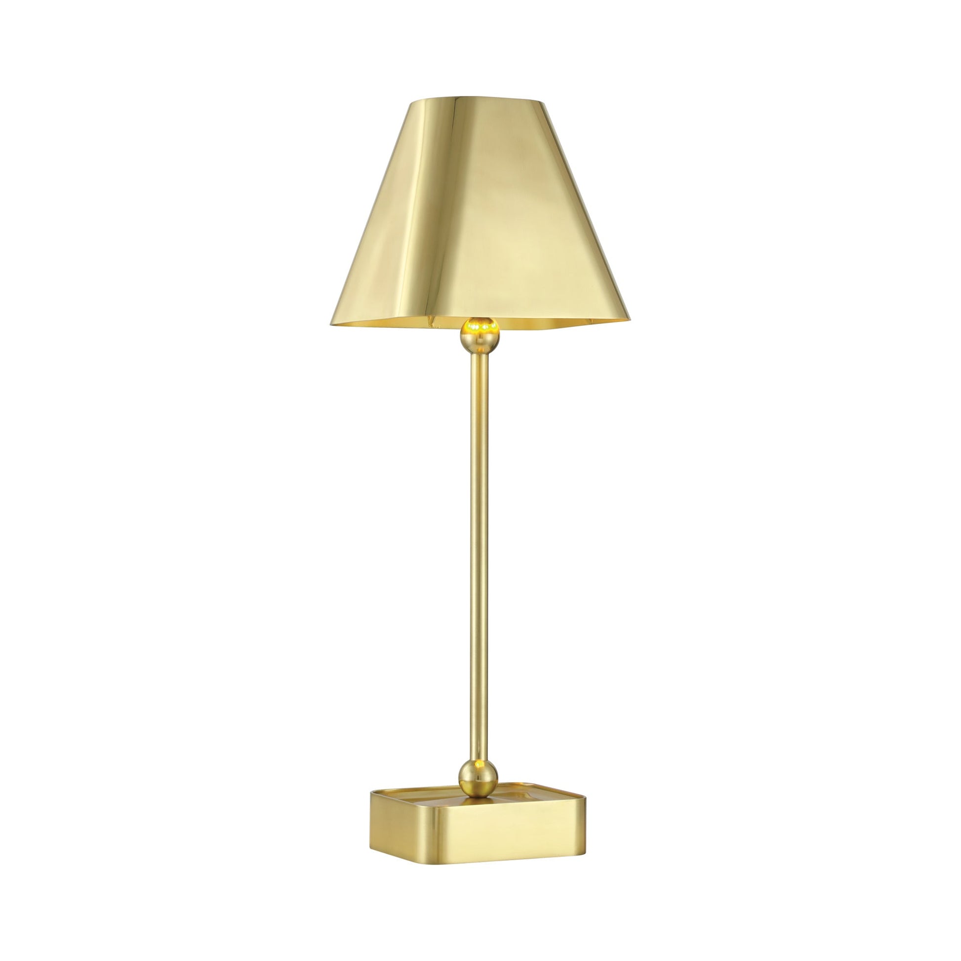 Gadabout Rechargeable LED Table Lamp in Polished Brass.