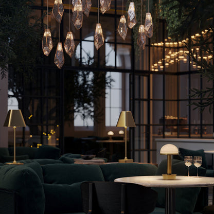 Gadabout Rechargeable LED Table Lamp in coffee shop.