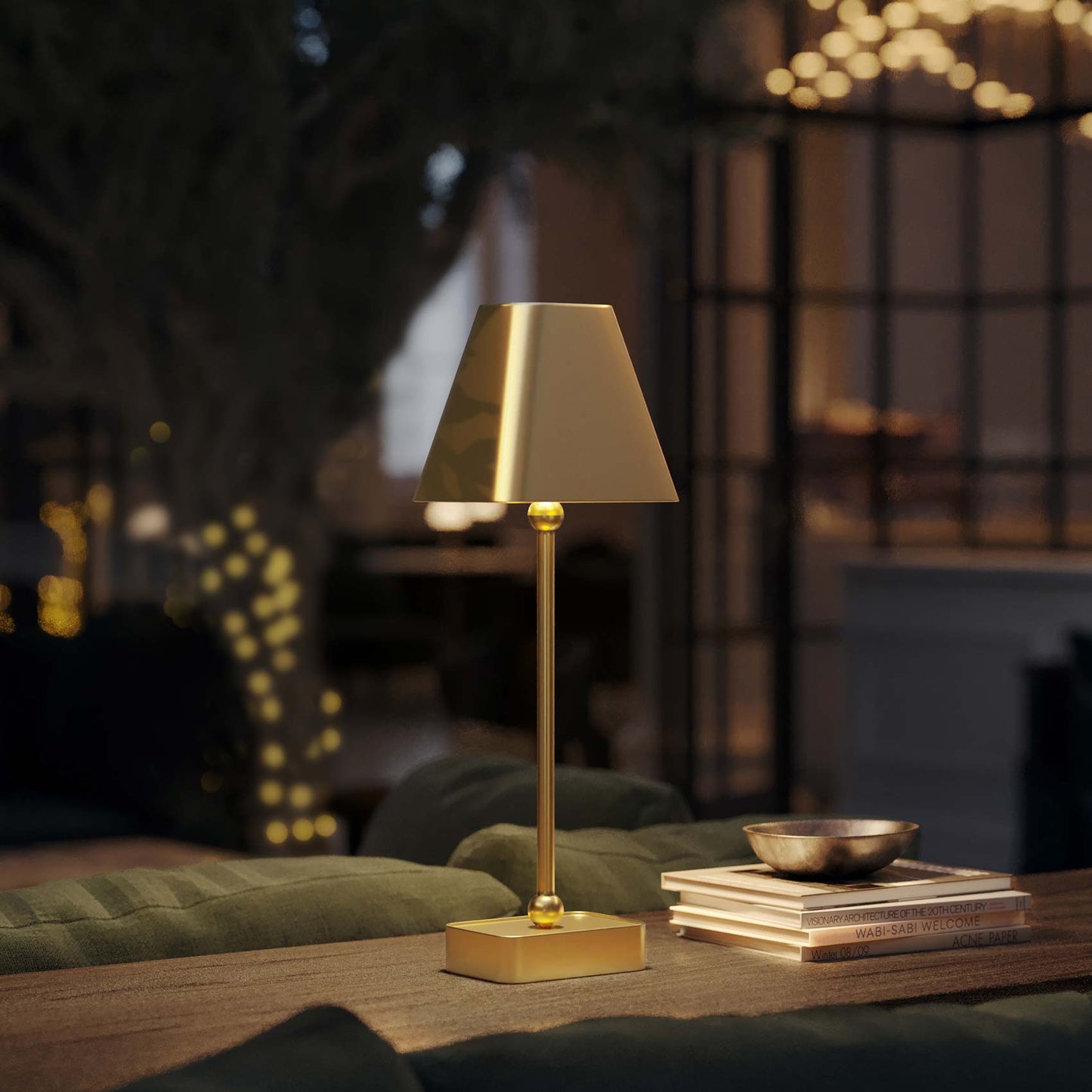 Gadabout Rechargeable LED Table Lamp in living room.