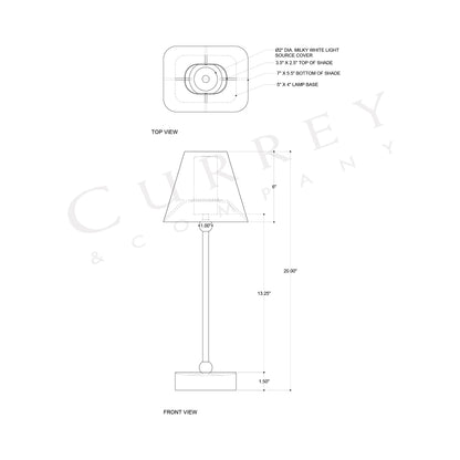 Gadabout Rechargeable LED Table Lamp - line drawing.