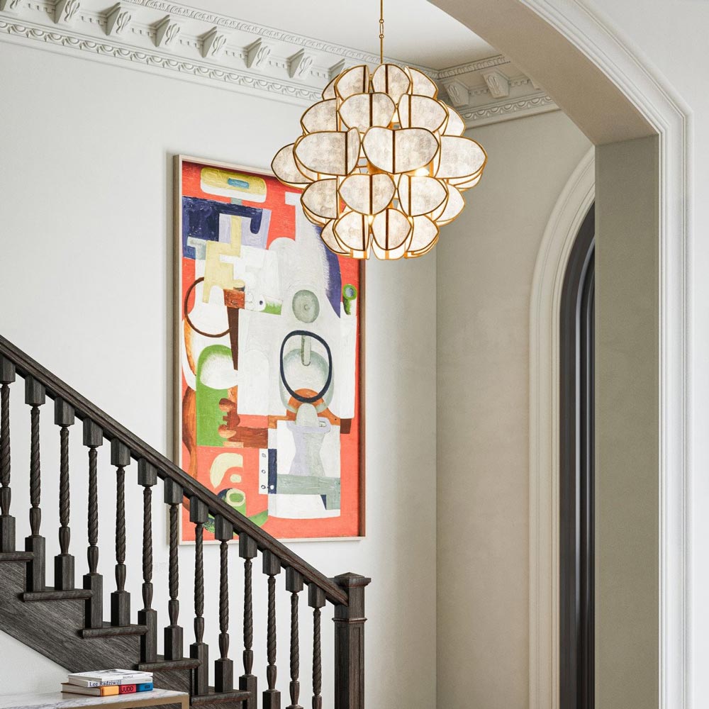 Galatea Chandelier in living room.