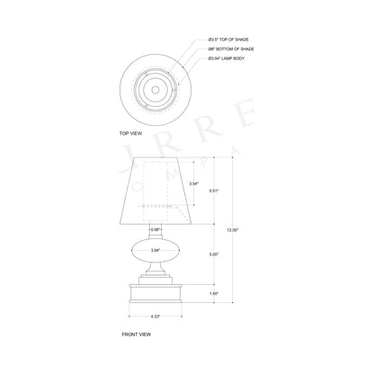 Galavant LED Rechargeable Table Lamp - line drawing.