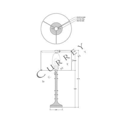 Gallo Table Lamp - line drawing.