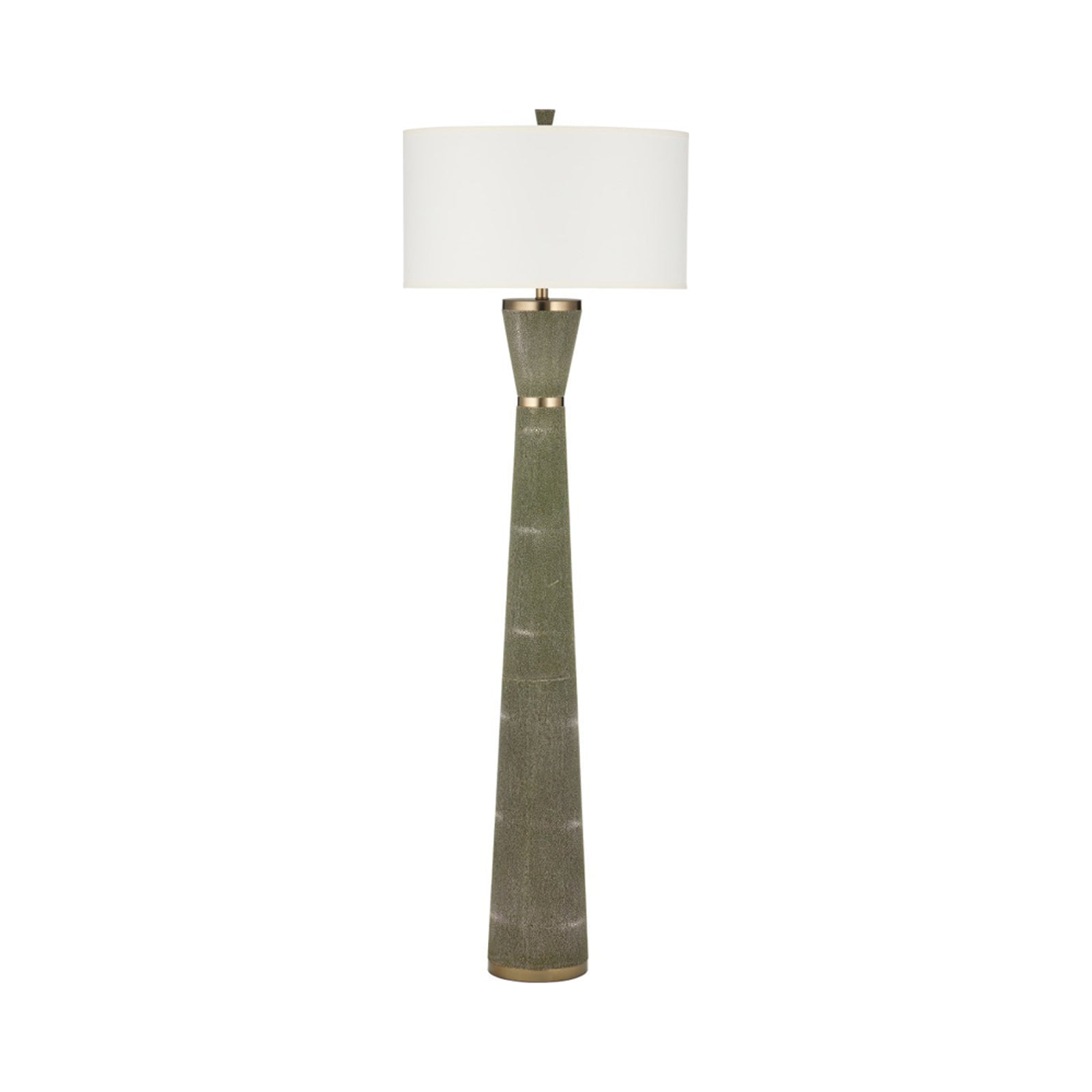 Galuchat Floor Lamp in Green Faux Shagreen.