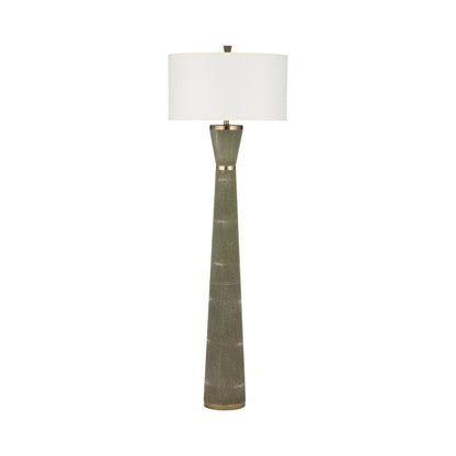 Galuchat Floor Lamp in Green Faux Shagreen.