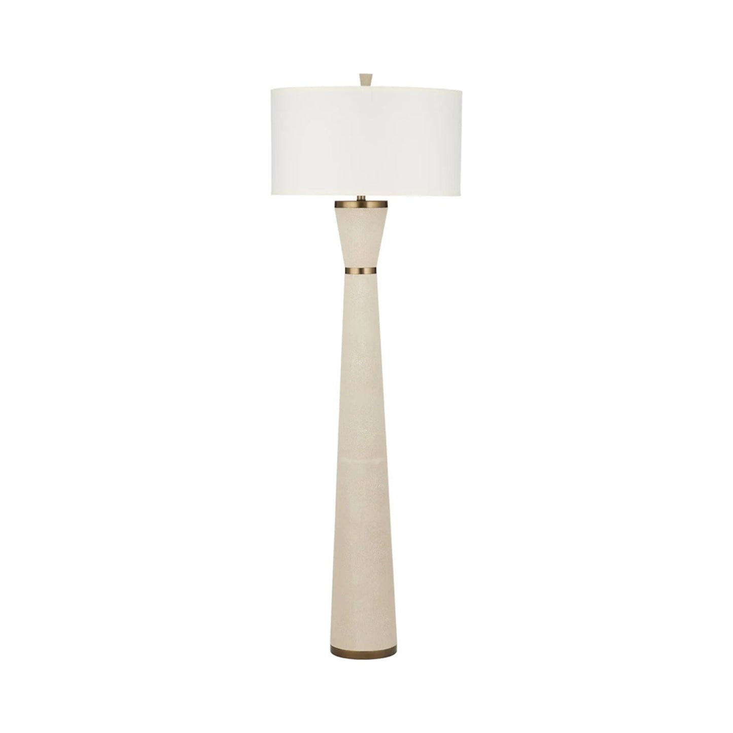 Galuchat Floor Lamp in Ivory Faux Shagreen.