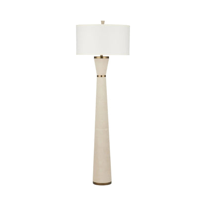 Galuchat Floor Lamp in Ivory Faux Shagreen.