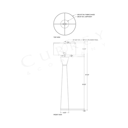 Galuchat Floor Lamp - line drawing.