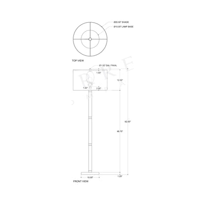 Gavin Floor Lamp - line drawing.