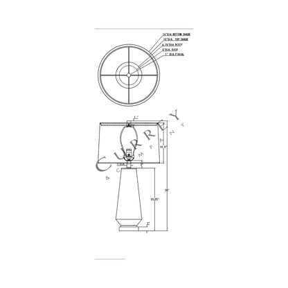 Geologie Table Lamp - line drawing.