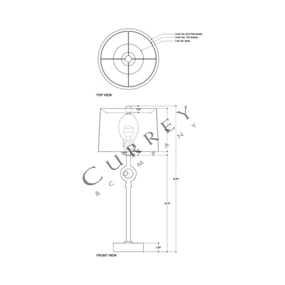 Germaine Table Lamp - line drawing.