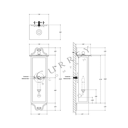 Giatti Outdoor Wall Light - line drawing.
