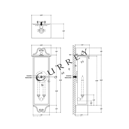 Giatti Outdoor Wall Light - line drawing.