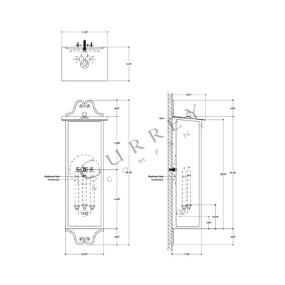 Giatti Outdoor Wall Light - line drawing.