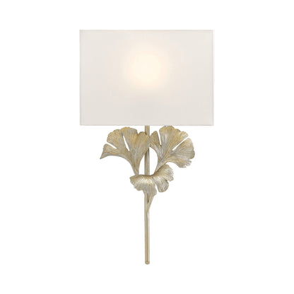 Gingko Wall Light in Distressed Silver Leaf.