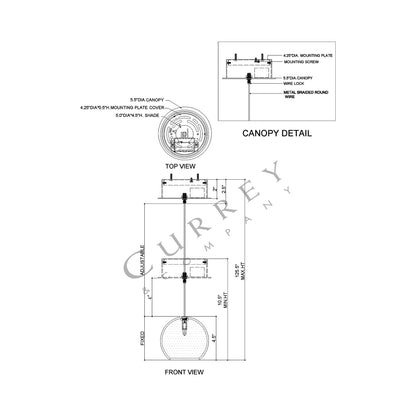 Giro Pendant Light - line drawing.