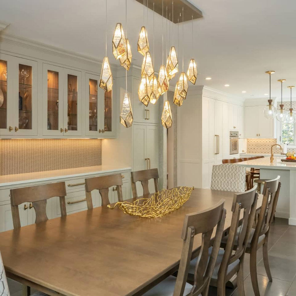 Glace Multi Light Pendant Light in Dining room.
