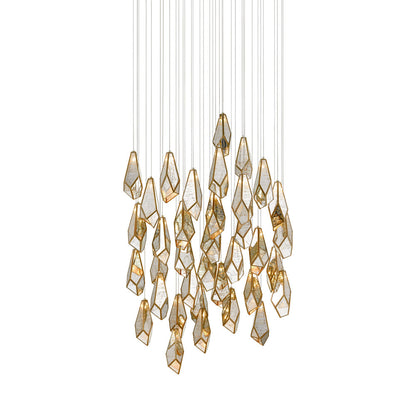 Glace Round Multi Pendant Light in Raj Mirror (36-Light).
