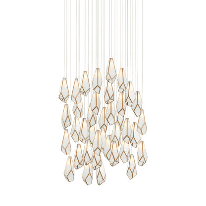 Glace Round Multi Pendant Light in White (36-Light).