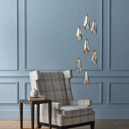 Glace Round Multi Pendant Light in living room.