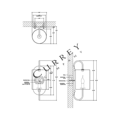 Glacier Wall Light - line drawing.