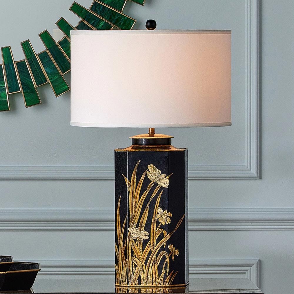 Glasshouse Tole Table Lamp in Detail.
