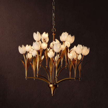 Glazen Chandelier in Detail.