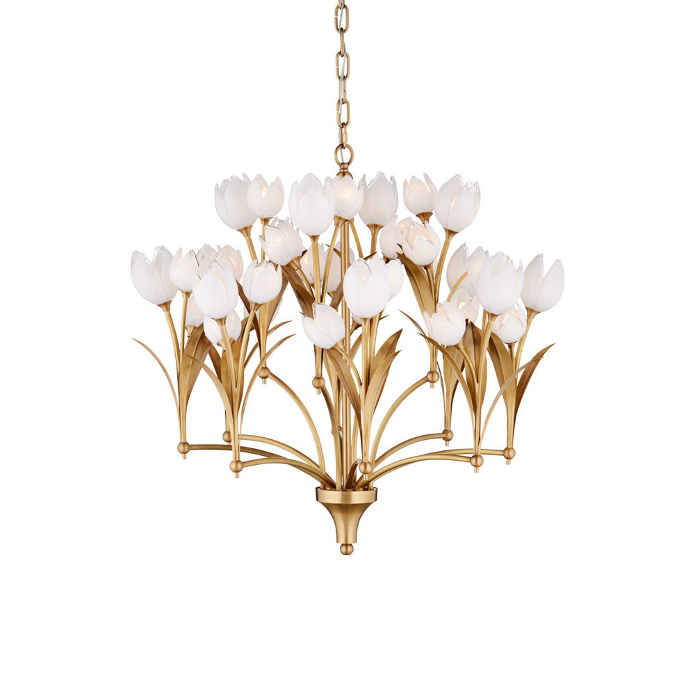 Glazen Chandelier in Detail.