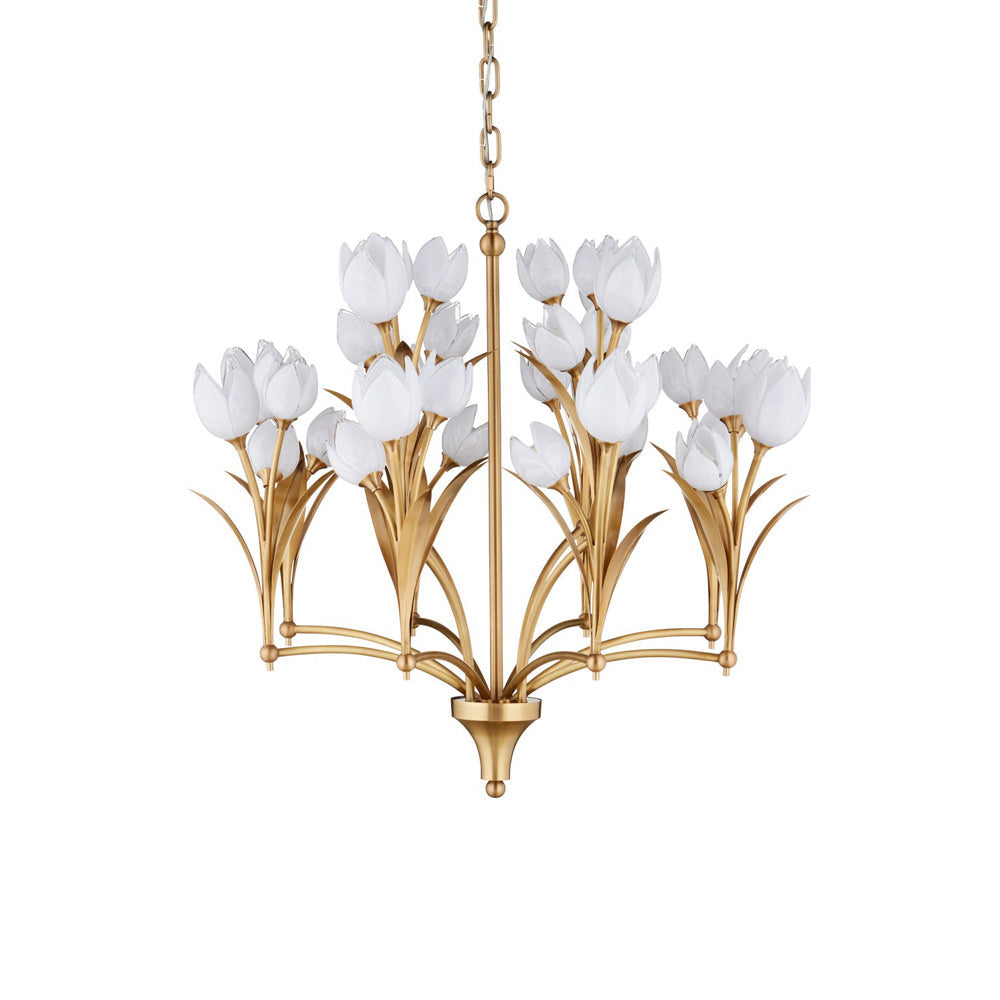 Glazen Chandelier in Detail.