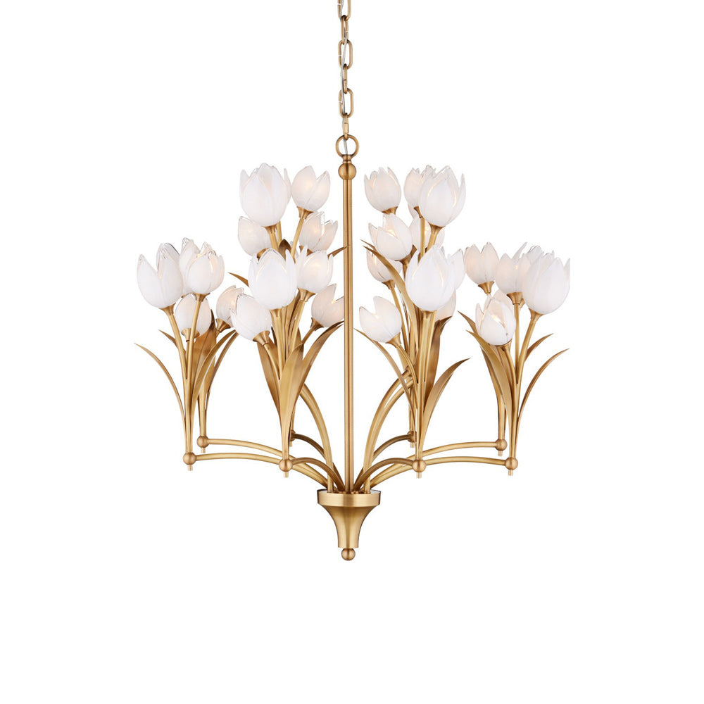 Glazen Chandelier in Detail.