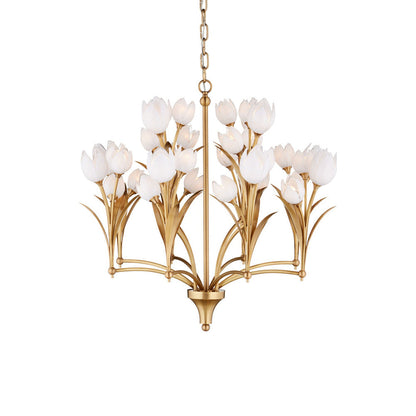 Glazen Chandelier in Detail.