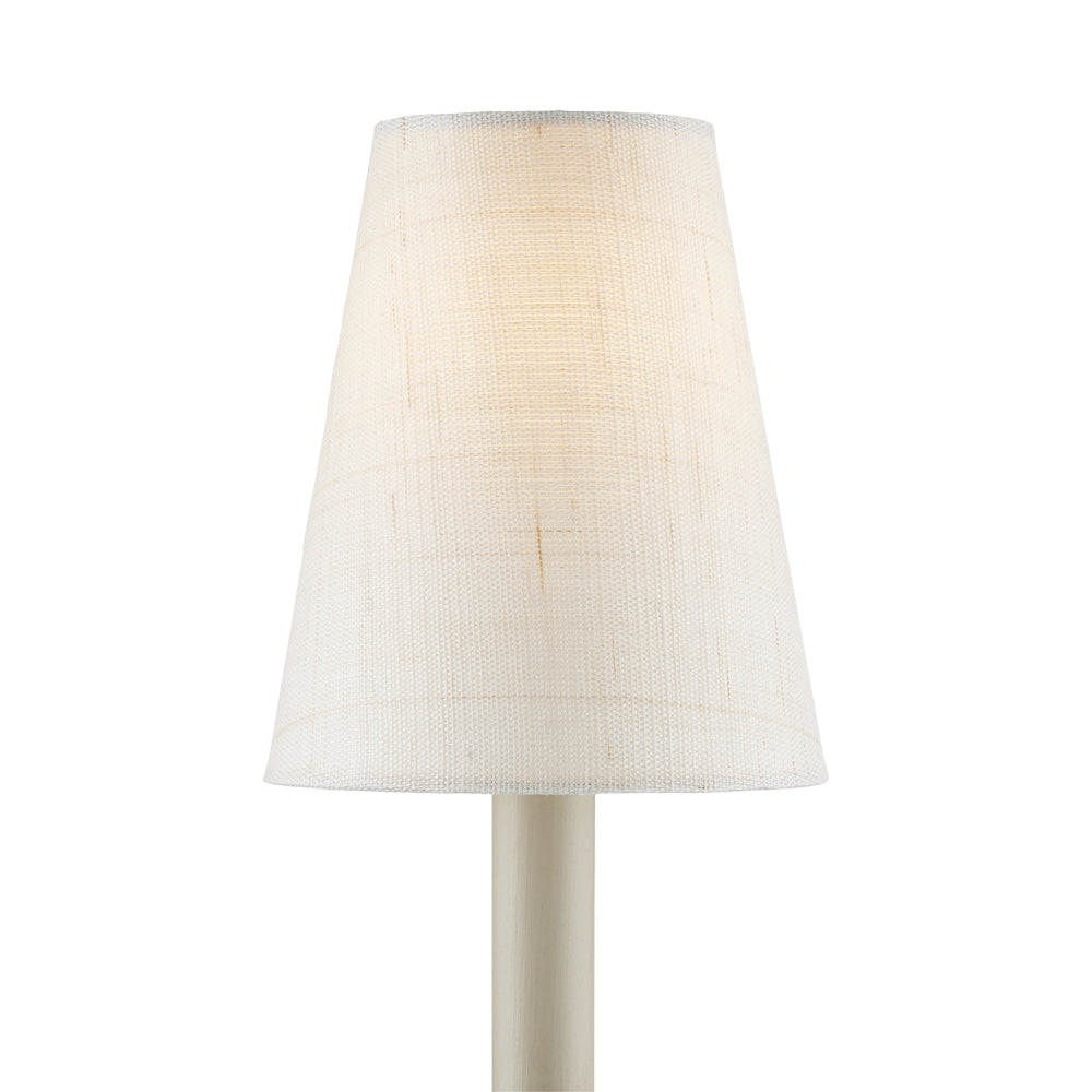 Grasscloth Chandelier Shade in Ivory (Tapered).