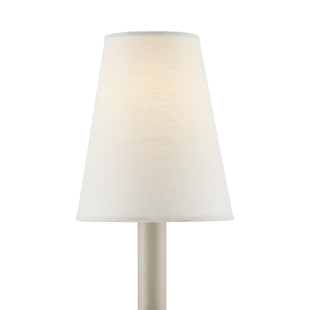 Grasscloth Chandelier Shade in Off White (Tapered).