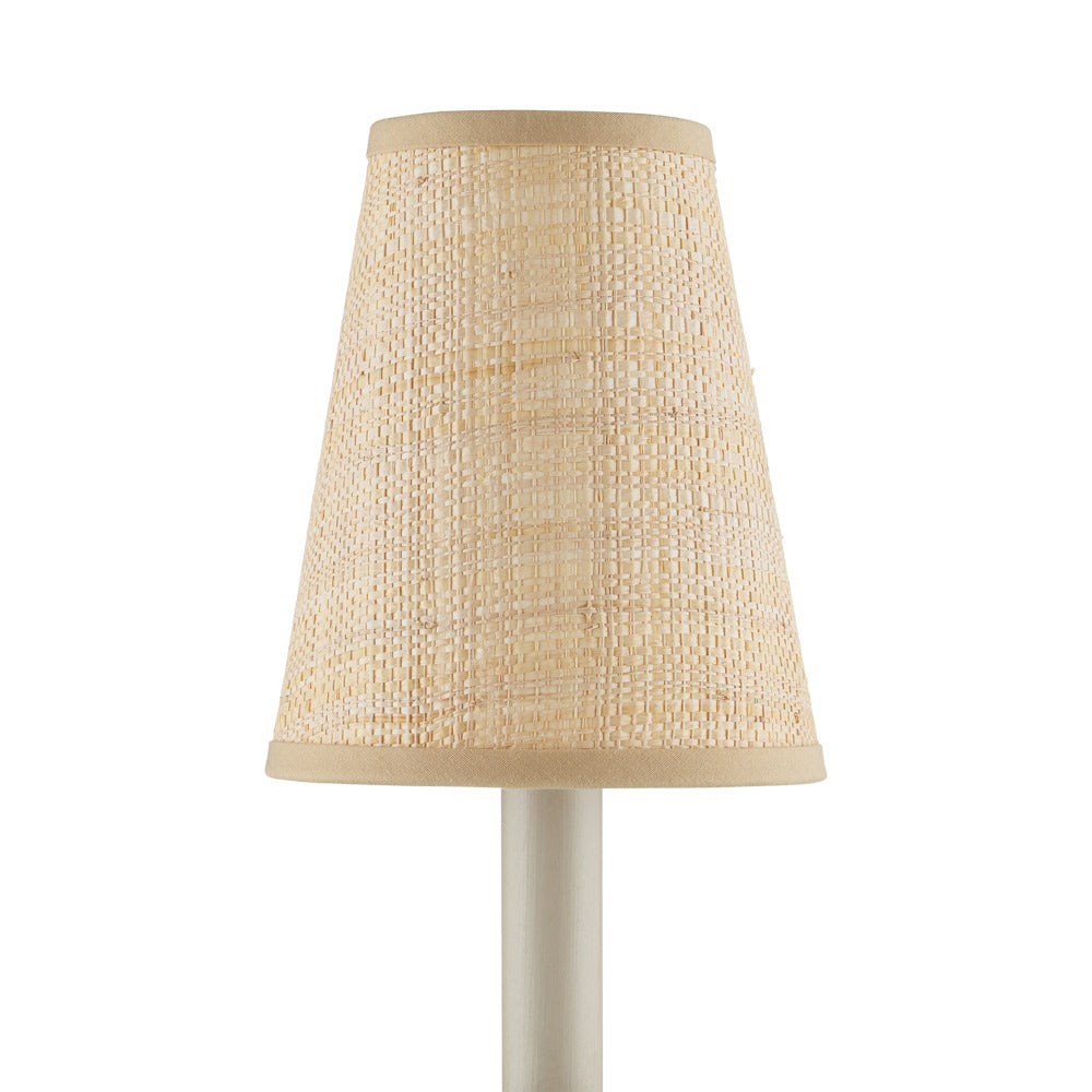 Grasscloth Chandelier Shade in Detail.