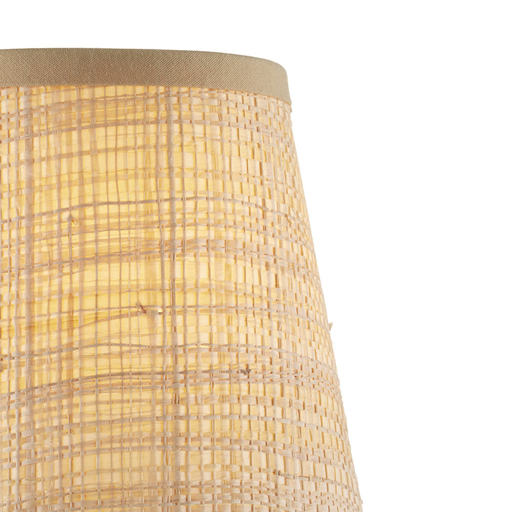 Grasscloth Chandelier Shade in Detail.