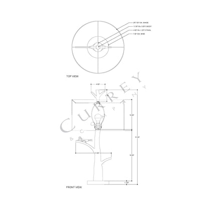 Grasshopper Table Lamp - line drawing.