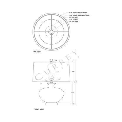 Greenlea Table Lamp - line drawing.