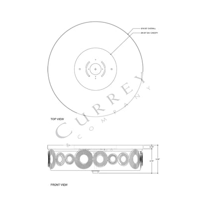 Gyges LED Flush Mount Ceiling Light - line drawing.