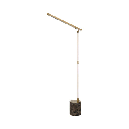 Hanford LED Floor Lamp in Polished Antique Brass/Brown.