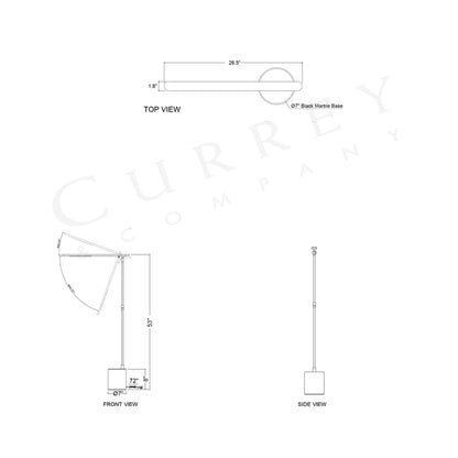Hanford LED Floor Lamp - line drawing.