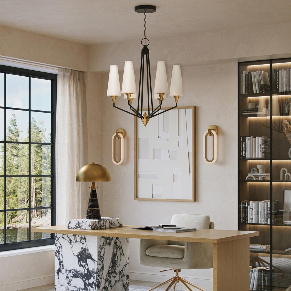 Hennin LED Chandelier in living room.