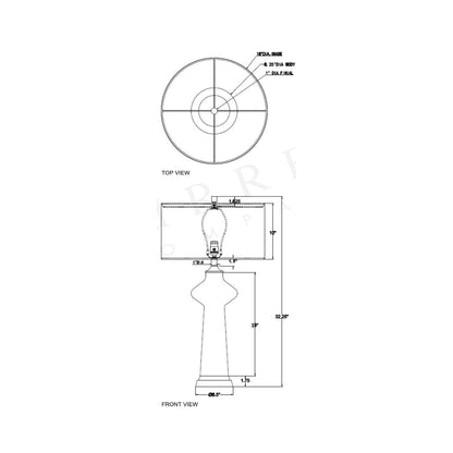 Henrietta Table Lamp - line drawing.