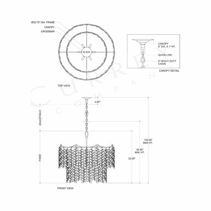 Herbary Chandelier - line drawing.