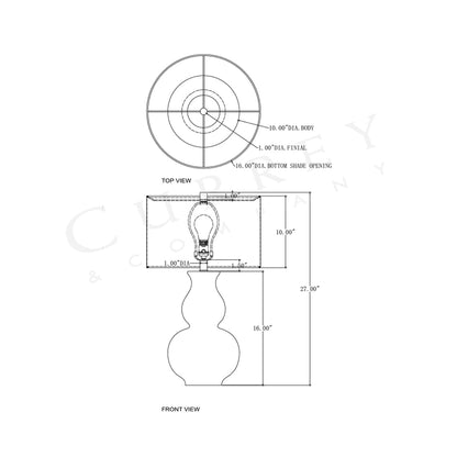 Honorine Table Lamp - line drawing.