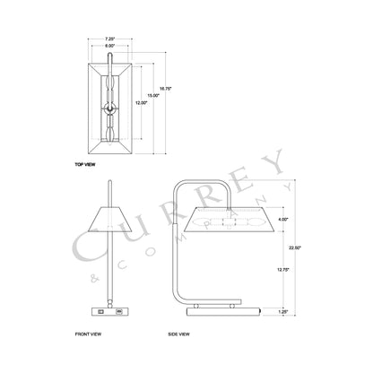 Hoxton Table Lamp - line drawing.