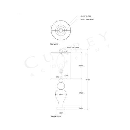 Hutson Table Lamp - line drawing.