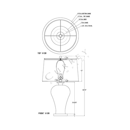 Imperial Table Lamp - line drawing.
