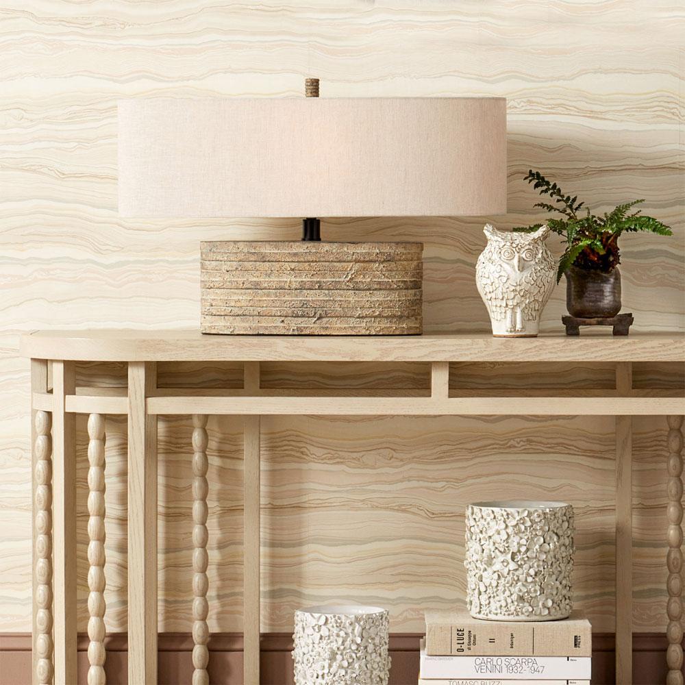 Innkeeper Oval Table Lamp in living room.